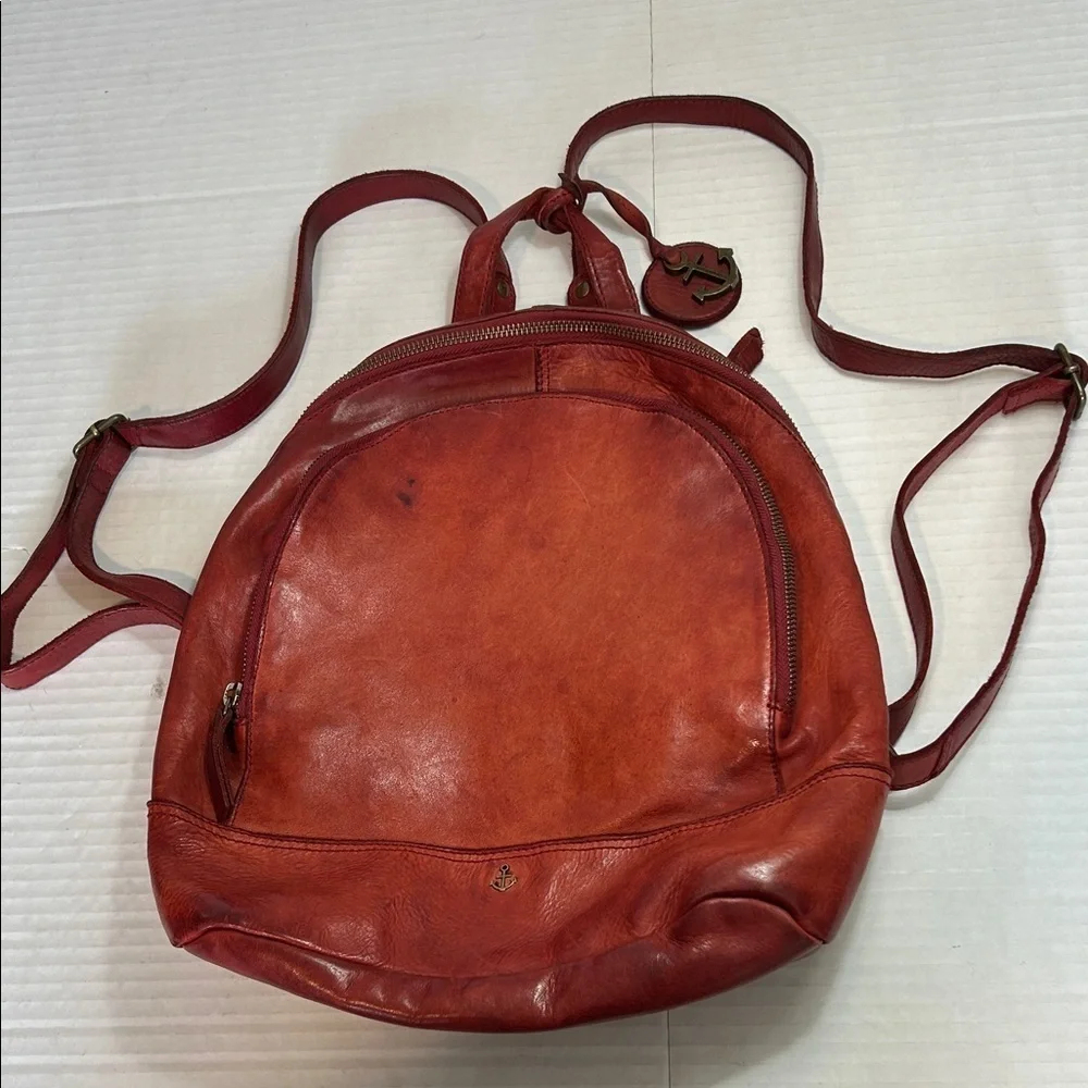 HARBOUR 2ND WINE RED SOFT LEATHER BACK PACK